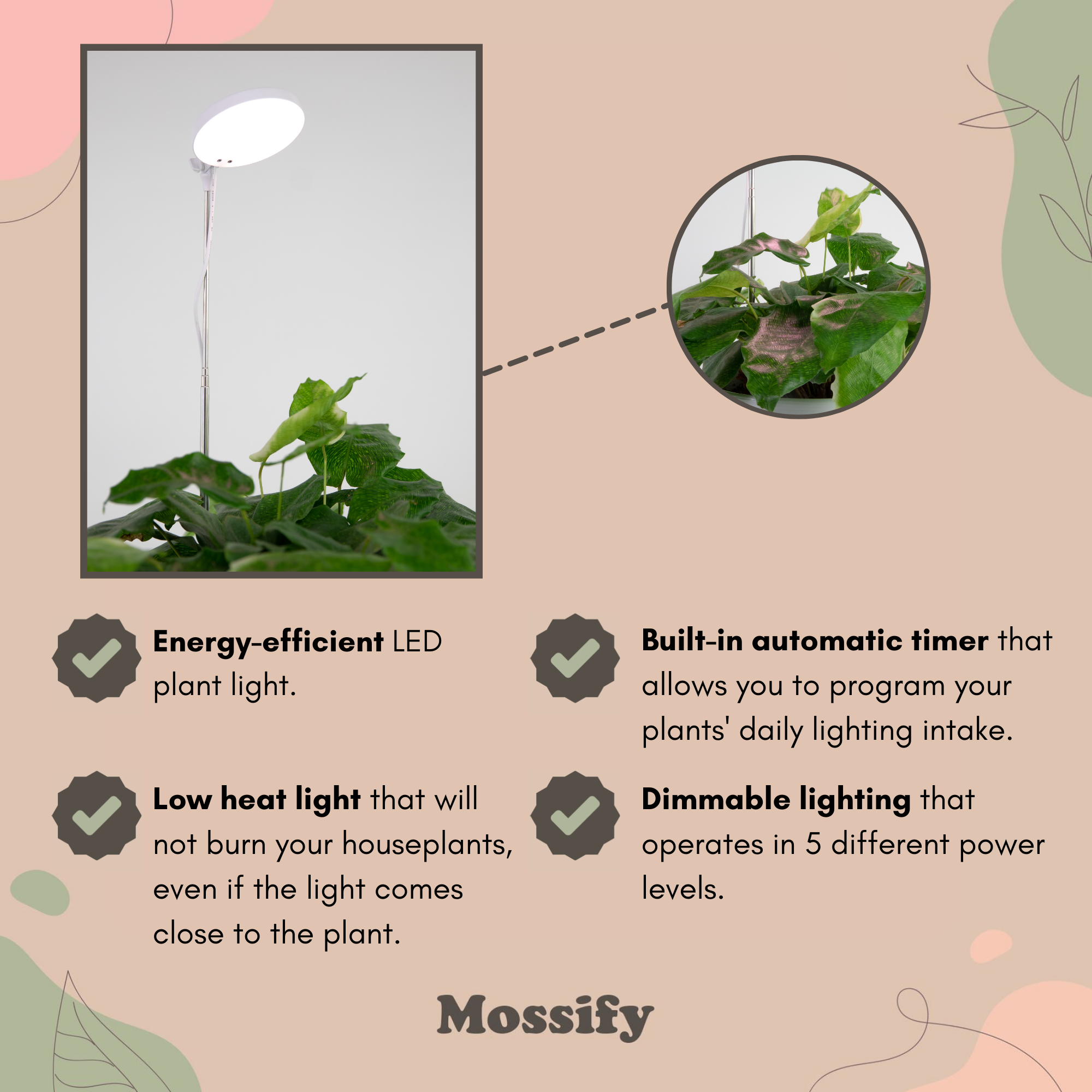 Mossify LED Plant Light: White