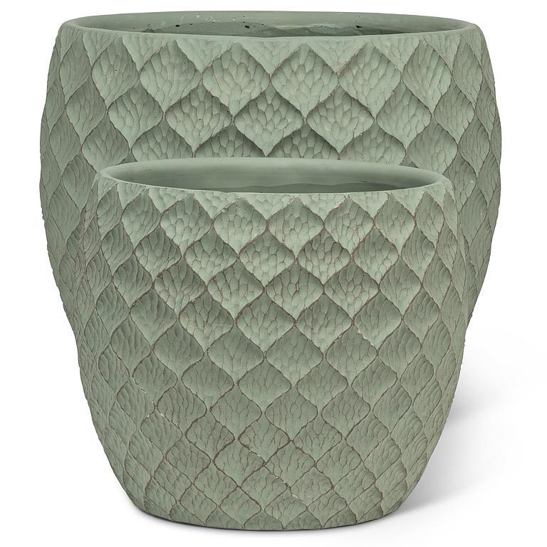 Deboss Leaf Planters Green