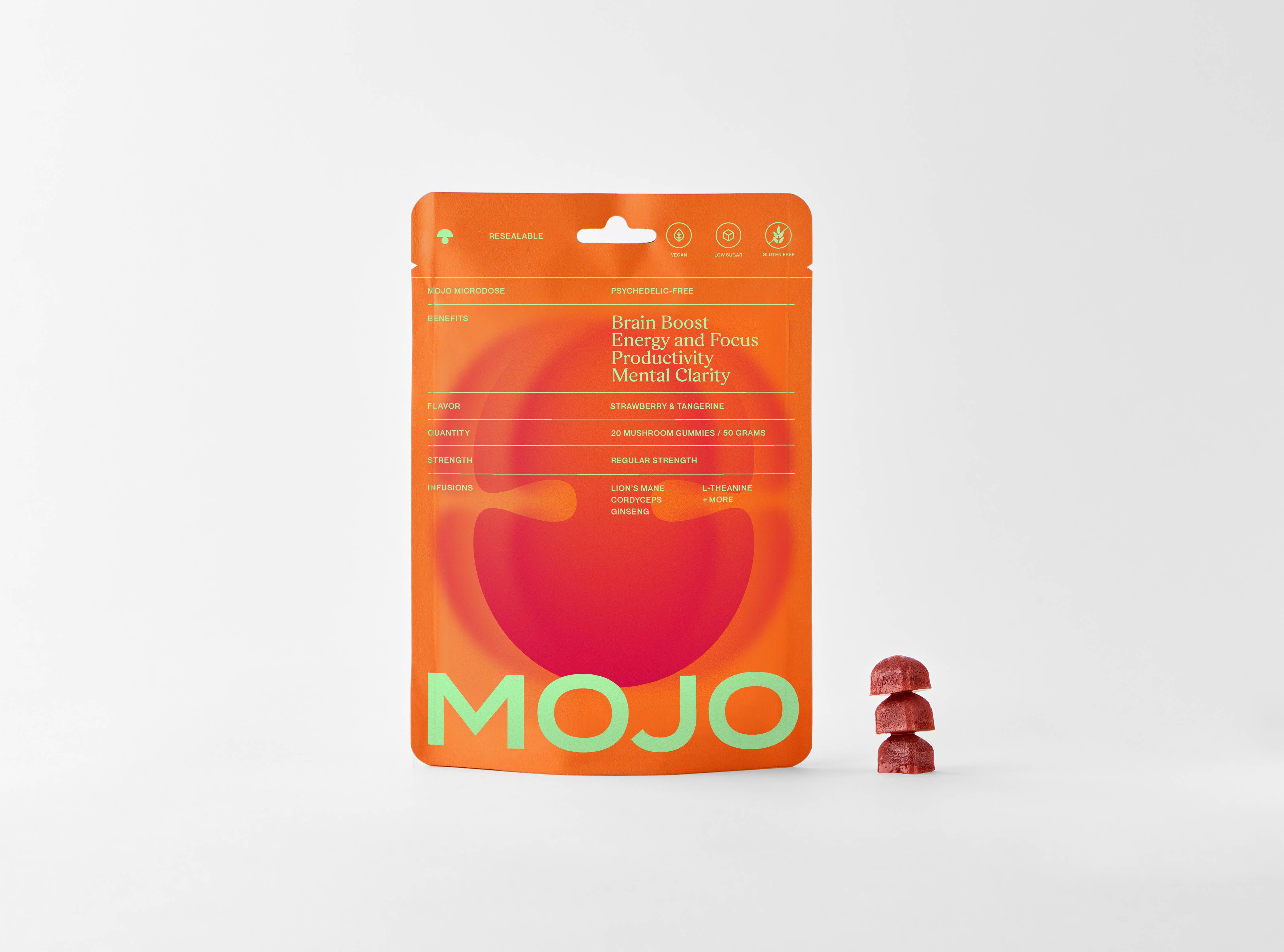 Brain Boosting Gummies, Strawberry Tangerine