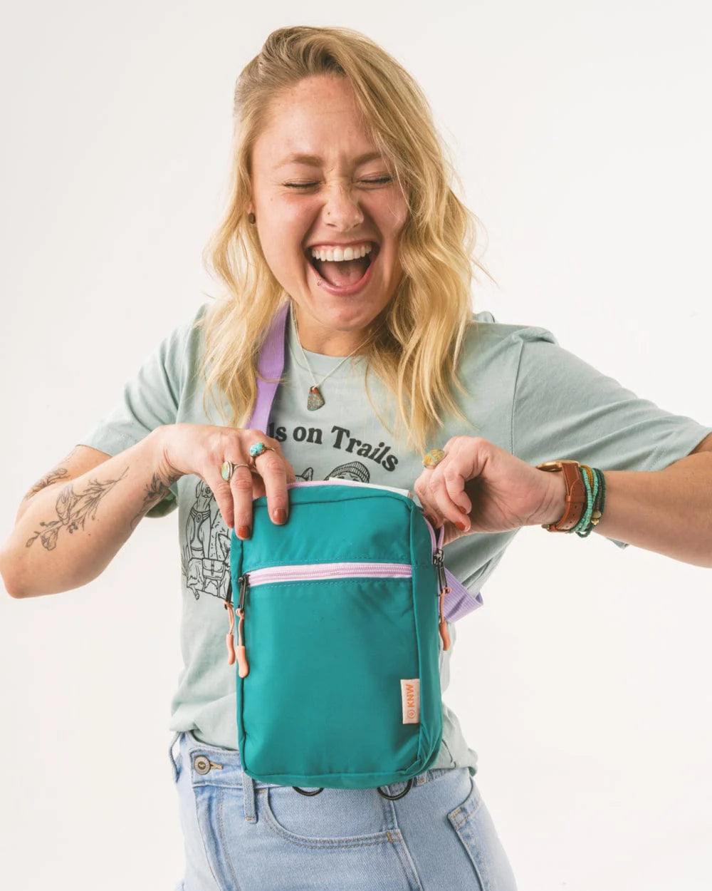 Crossbody Bag | Teal/Lavender