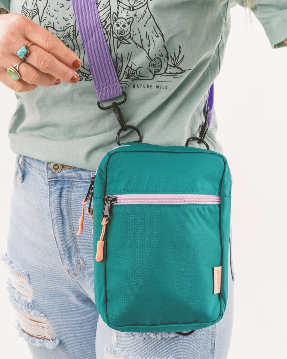 Crossbody Bag | Teal/Lavender
