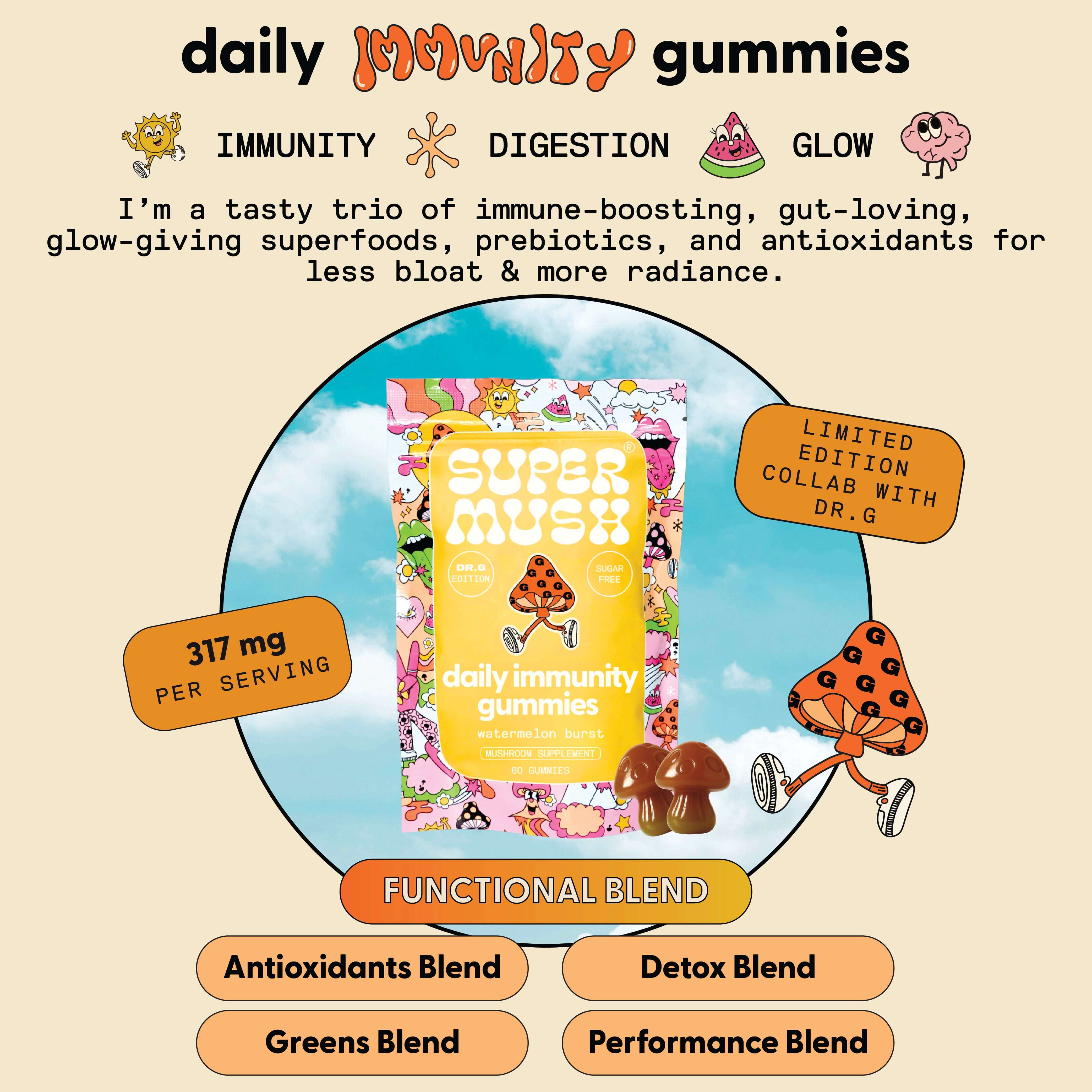 Dr. G Daily Greens Immunity Gummies 60 Count