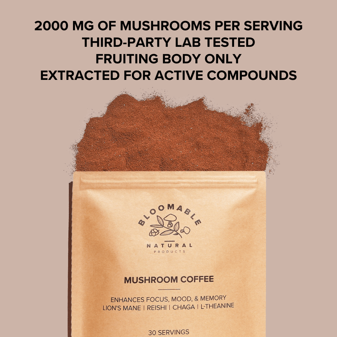 Mushroom Coffee with Lion’s Mane, Reishi, Chaga & L-Theanine (30 servings)