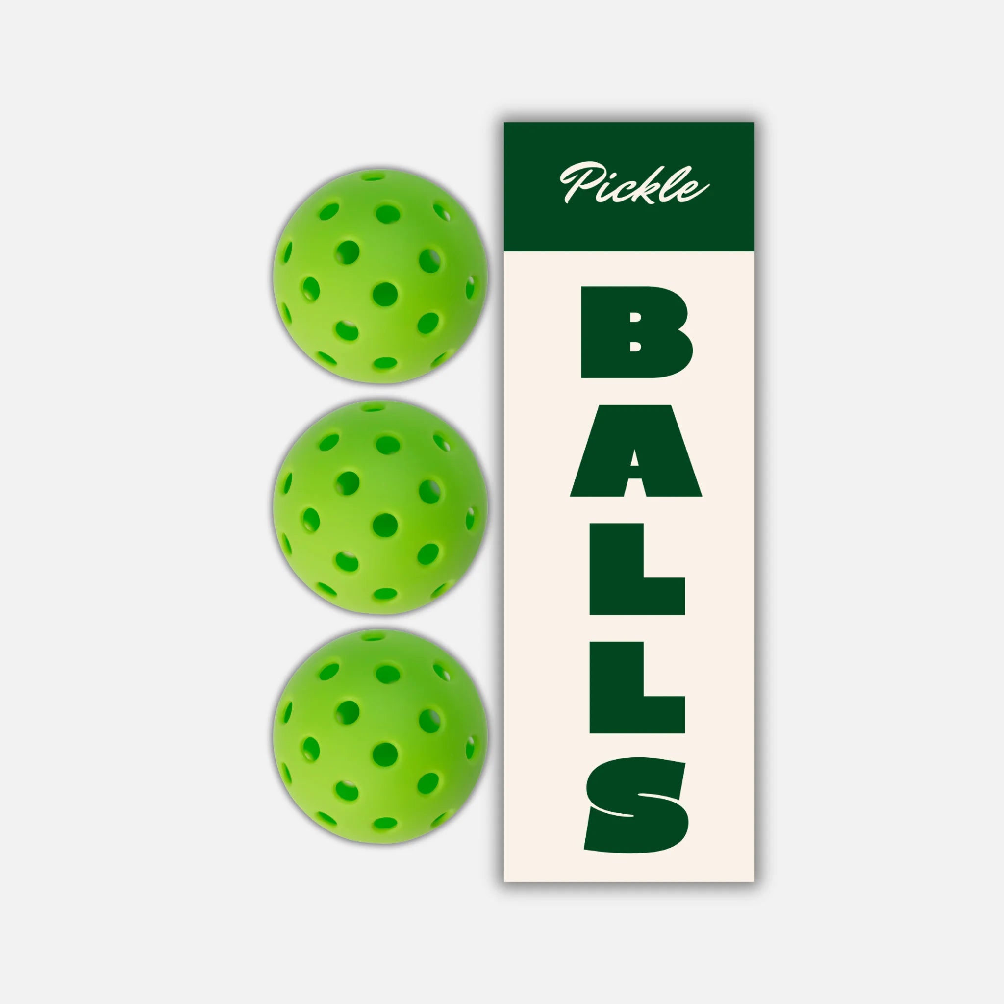 GREEN PICKLEBALL BALLS - SET OF 3