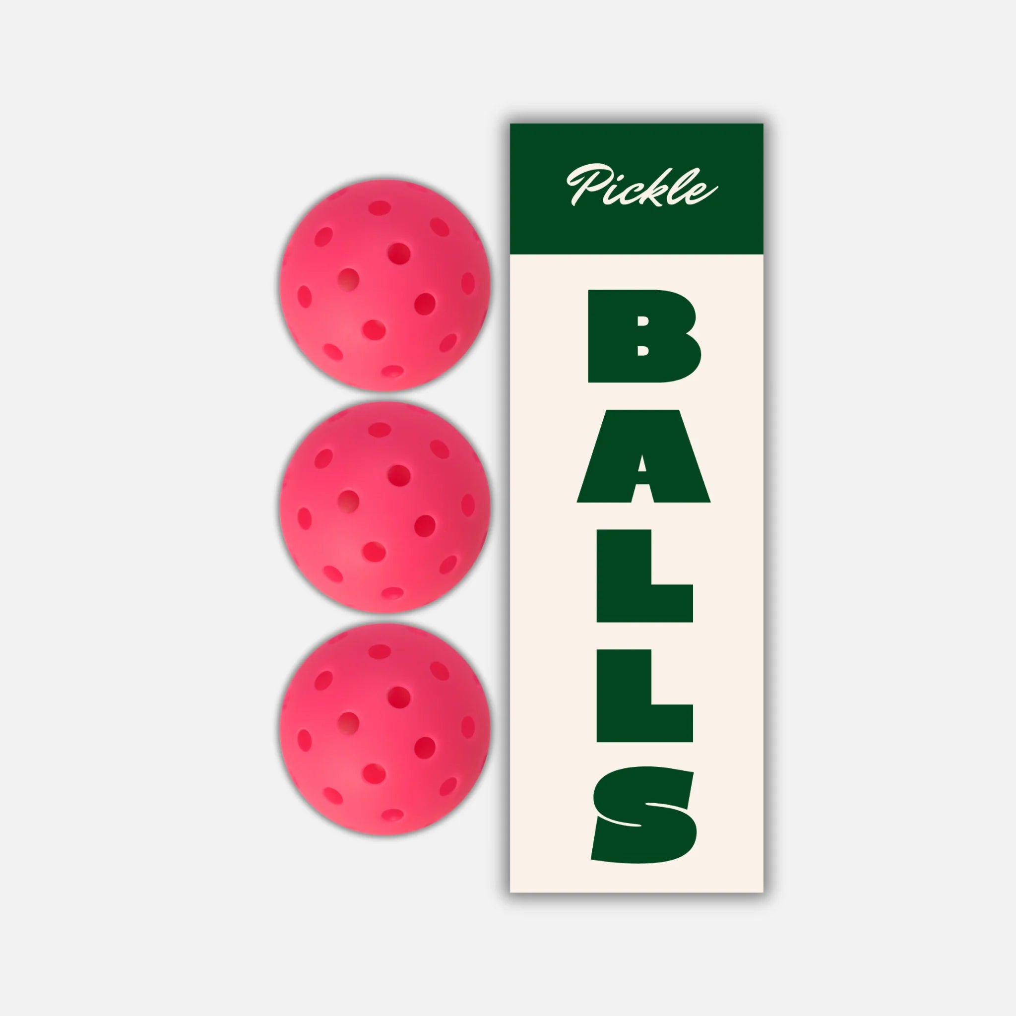 Pink Pickleball Balls - Set of 3