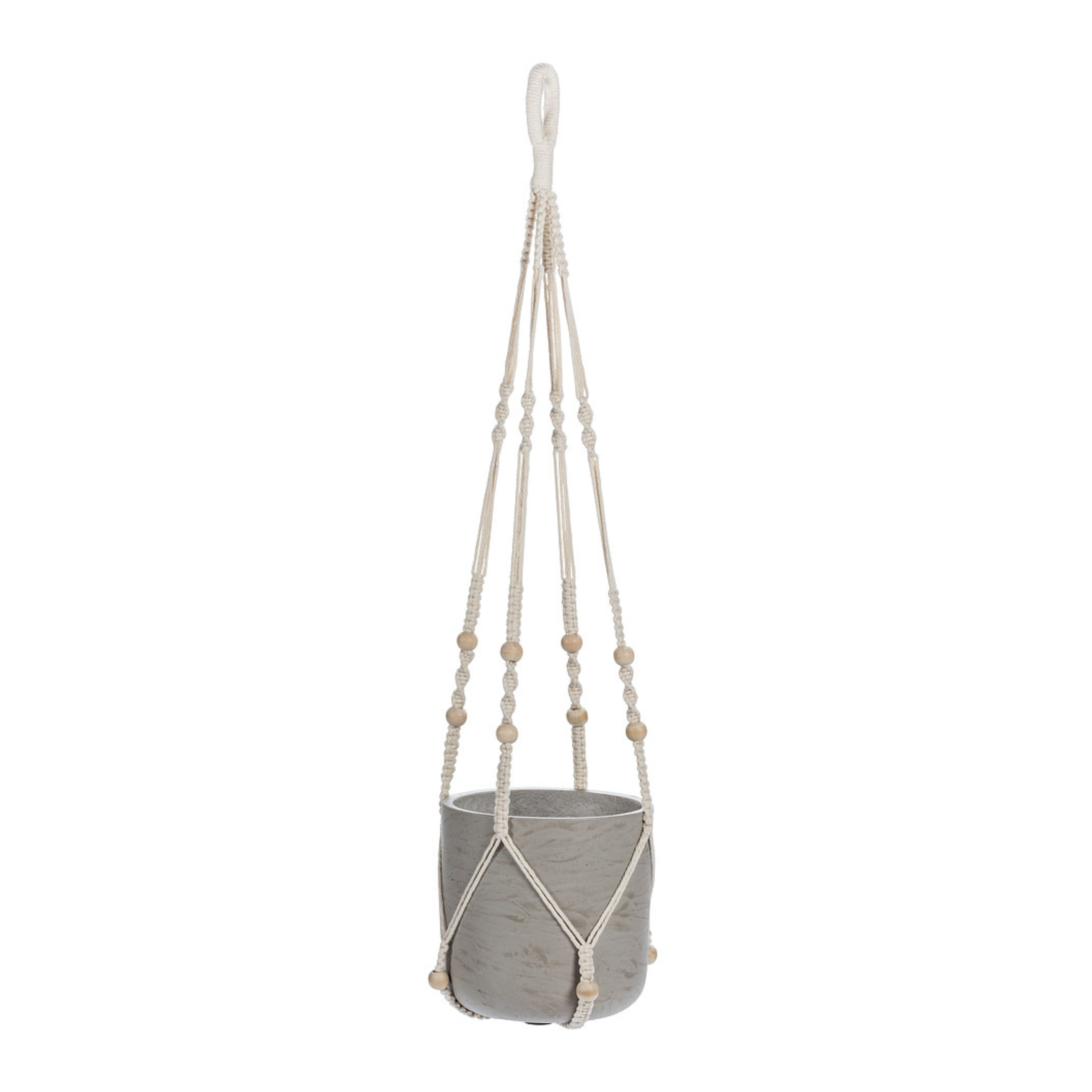 Macrame Plant Hanger With Beads - 901