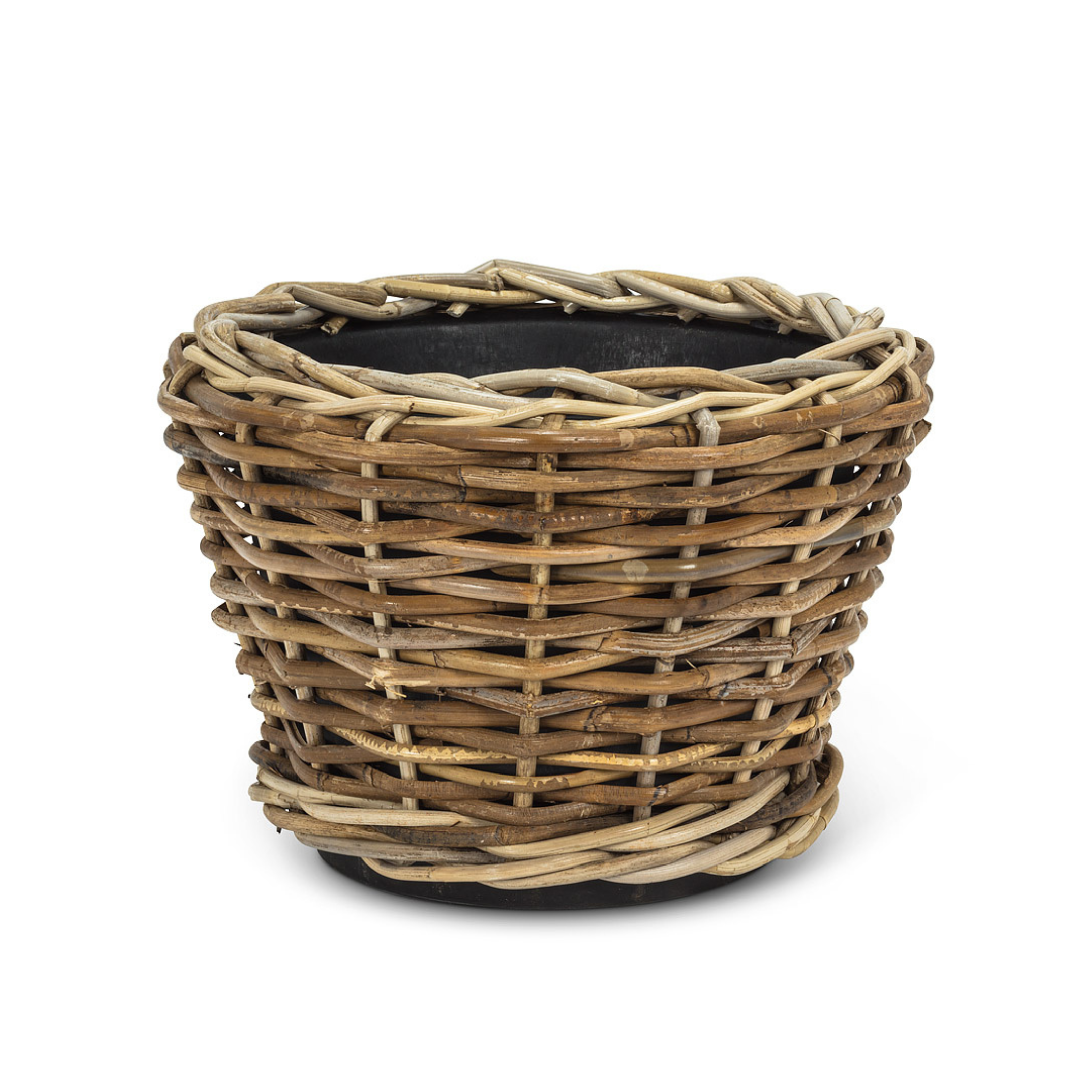 Round Woven Planter Lined