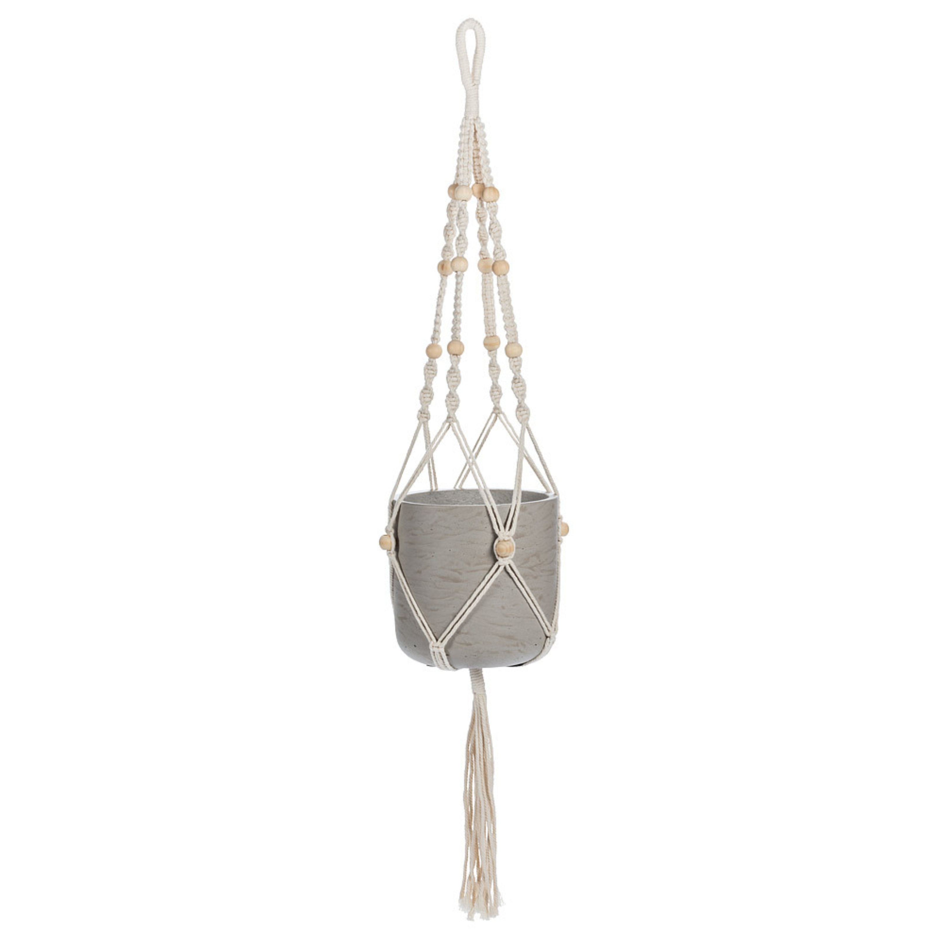 Macrame Plant Hanger Tail With Beads - 903